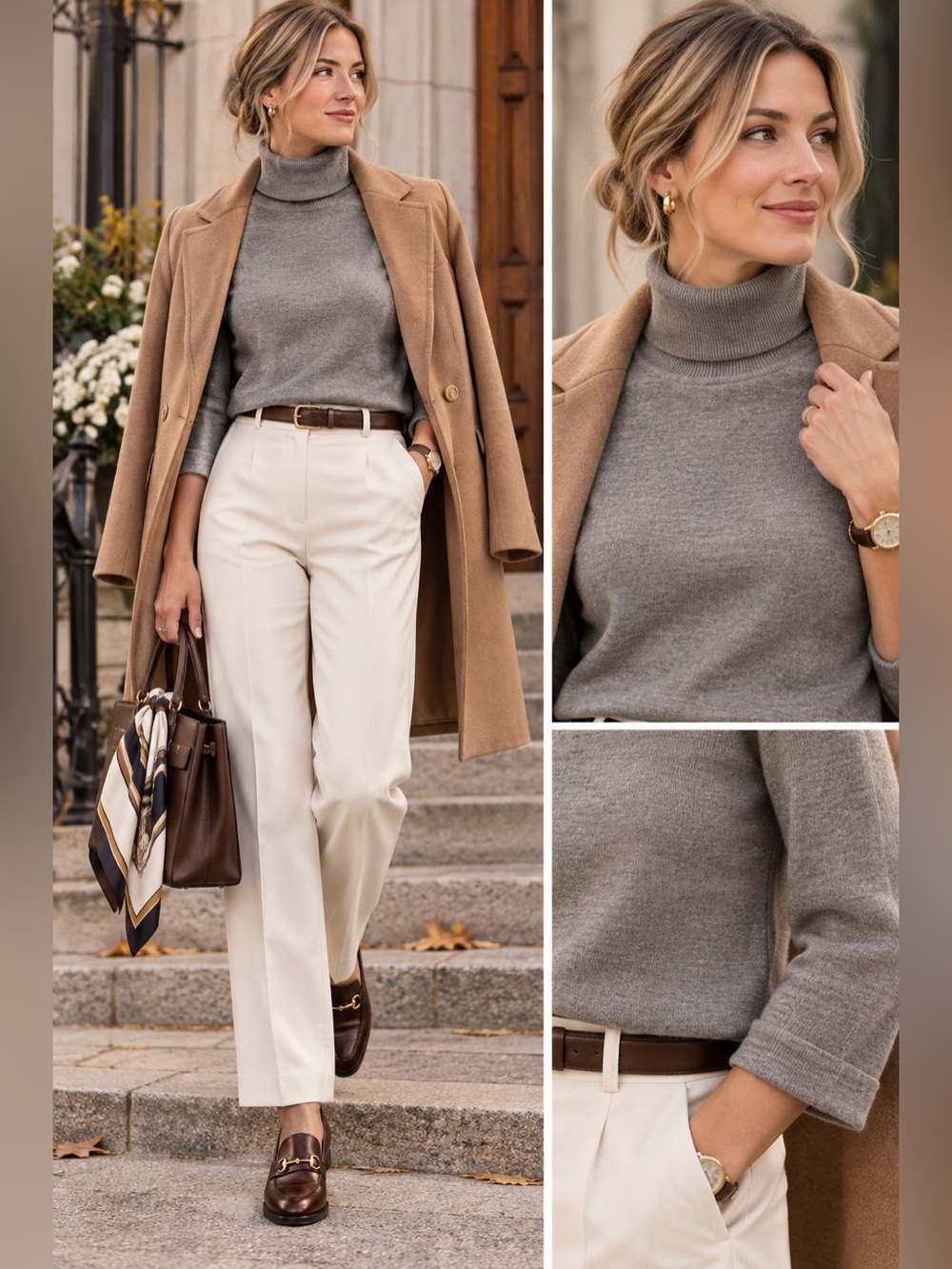 Women's Gray Turtleneck Sweater - Refined Everyday Knit